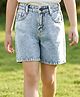 Pine Kids 100% Cotton Denim Woven Solid Color Shorts - Mid Blue