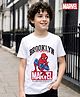 Honeyhap Marvel Single Jersey Knit Half Sleeves T-Shirt with Spiderman Graphic - White