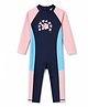 Bosky Raglan Sleeves Bodysuit With Text Print - Navy Blue