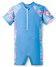 Bosky Swimwear Half Raglan Sleeves Legged Swimsuit with Fruit Print - Blue