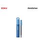 Zoku Reusable Collapsible Pocket Stainless Steel Straw for Bottles, Sippers & Tumblers - Blue| Compact Travel Straw for Kids & Adults, Office