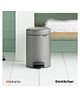Brabantia NewIcon Plastic Pedal Bin, 3 litre - Platinum