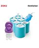 Zoku Premium Polar Pop Molds - 6 Easy-Release 32ml Popsicle Molds With Sticks And Drip-Guards - Blue|BPA-Free, Reusable| Homemade Kulfi, Lolly, Juice, Ice Cream Cakesicles Pop Maker | For thinKitchen