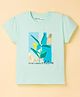 Doreme Single Jersey Knit Half Sleeves T-Shirt with Text Print - Sea Green