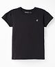 Doreme Single Jersey Knit Half Sleeves Solid Color T-Shirt - Black