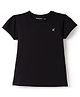 Doreme Single Jersey Knit Half Sleeves Solid Color T-Shirt - Black