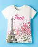 Doreme Single Jersey Knit Half Sleeves T-Shirt with Eiffel Tower Print - White