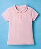 Doreme Single Jersey Knit Half Sleeves Solid Color Polo T-Shirt - Pink