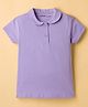 Doreme Single Jersey Knit Half Sleeves Solid Color Polo T-Shirt - Lilac