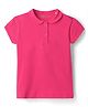 Doreme Single Jersey Knit Half Sleeves Solid Color Polo T-Shirt - Dark Pink