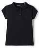 Doreme Single Jersey Knit Half Sleeves Solid Color Polo T-Shirt - Black