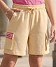 Pine Kids Looper Knit Shorts with Patch Detailing - Cream
