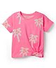 Doreme Single Jersey Knit Half Sleeves T-Shirt With Floral Print - Pink
