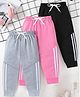 Trampoline Cotton Blend Knit Pack of 3 Striped Track Pants - Multi Colour