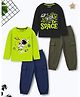 Trampoline Cotton Blend Knit Pack Of 2 Full Sleeves Space Theme Printed Tees & Joggers Set - Multi Colour