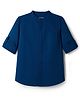 Pine Kids Linen Woven Full Sleeves Solid Shirt - Blue