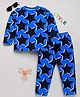DEAR TO DAD Cotton Woven Full Sleeves Stars Printed Coordinating Night Suit Set - Blue