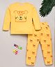 DEAR TO DAD Cotton Woven Full Sleeves Animal Printed Night Suit Set - Yellow