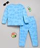 DEAR TO DAD Cotton Woven Full Sleeves Bicycles Printed Coordinating Night Suit Set -  Blue