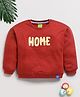 DEAR TO DAD Cotton Knit Full Sleeves Home Text Embroidered Sweatshirt - Brown