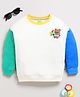 DEAR TO DAD Cotton Knit Full Sleeves Teddy Applique Detailed Sweatshirt - White