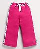 DEAR TO DAD Cotton Knit  Side Tape  Detailed Typography Printed Pant - Dark Pink