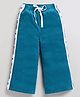 DEAR TO DAD Cotton Knit  Side Tape  Detailed Typography Printed Pant - Teal Blue