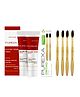 Purexa Orthodontic Bamboo Toothbrush pack of 4 With Healthy Gums Toothpaste Pack of 2 - 200 g