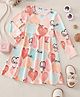 Bolly Lounge Cotton Blend Knit Sleevelesss Heart Printed Dress - Multi Colour