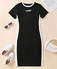 Bolly Lounge Cotton Blend Knit Half Sleeves Love Text Printed Dress - Black