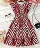 Bolly Lounge Cotton Blend Woven Cap Sleeves Chevron Printed Dress - Maroon