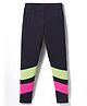 Pine Kids Cotton Lycra Knit Full Length Leggings With Cut & Sew Design - Black