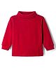 Pink Rabbit Cotton Knit Full Sleeves Solid Turtle Neck T-Shirt - Red