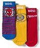 Pine Kids Marvel Non Terry Knit Ankle Length Anti Bacterial Socks With Spider-Man Graphics Pack of 3 - Red Yellow & Blue