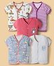 OHMS Single Jersey Knit Half Sleeves Striped & Printed Jhablas Pack of 5 - Multicolor