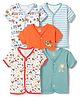 OHMS Single Jersey Knit Half Sleeves Printed & Striped Jhablas Pack of 5 - Multicolor