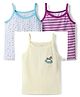 OHMS Single Jersey Knit Sleeveless Striped & Heart Printed Slips Pack of 3 - Multicolor