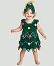 BookMyCostume Velvet Sleeveless Decorated Christmas Tree Costume Set - Green