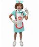 BookMyCostume Nurse Costume Set With Apron Hair Band Stethoscope Syringe Gloves - Sea Green & White