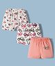 OHMS Single Jersey Knit Above Knee Length Shorts with Sea Life & Tractor Print Pack of 3 - Multicolor