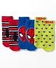 Pine Kids Non Terry Knit Anti Bacterial Ankle Length Socks With Spider Man Graphic Pack Of 3 - Multicolour
