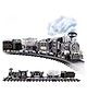 Crackles Light and Sound with Smoke Effect Big Size 16 Pc Classic Vintage Locomotive Engine Toty Train Track Sets, Battery Powered Play Set Toy for Kids, Gifts for Boys & Girls 3 4 5 6 7 Years Old