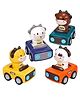 Crackles Press & Go Animal Toy on Car with Twistable Head  Push and Go Cartoon Animal for Babies & Toddlers  Cute Friction Powered Car Toy  Random Animal  Pack of 1
