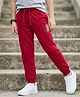 Pine Kids Knit Full Length Lounge Pant With Text Badge - Red