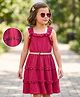 Hola Bonita Knit Sleeveless Solid Textured Dress With Belt - Pink