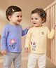 Babyoye 100% Cotton Knit With Eco Jiva Finish Full Sleeves Jhablas with Animal Print Pack of 2 - Blue & Cream