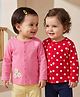 Babyoye 100% Cotton Knit With Eco Jiva Finish Full Sleeves Jhablas With Polka Dot & Floral Print Pack of 2 - Pink & Red