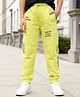 Pine Kids Terry Knit Full Length Lounge Pant With Text Print - Limegreen
