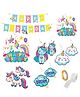 Hoblie Unicorn Theme Birthday Backdrop Decoration Set - 10 Danglers + Happy Birthday Banner - Multicolor