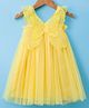 Babyhug Woven Sleeveless Party Dress With Butterfly Applique - Yellow